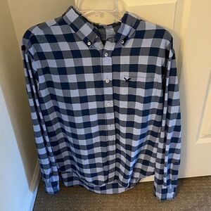 American Eagle Outfitters Blue and White Checkered Shirt